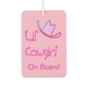 Désodorisant Pour Voiture Petite Cowgirl Bébé à Bord