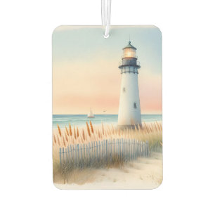 Désodorisant Pour Voiture Phare et cottage au bord de la mer, scène aquarell