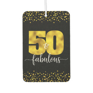 Désodorisant Pour Voiture Photo Black Gold Foil 50 Fabuleux Anniversaire per