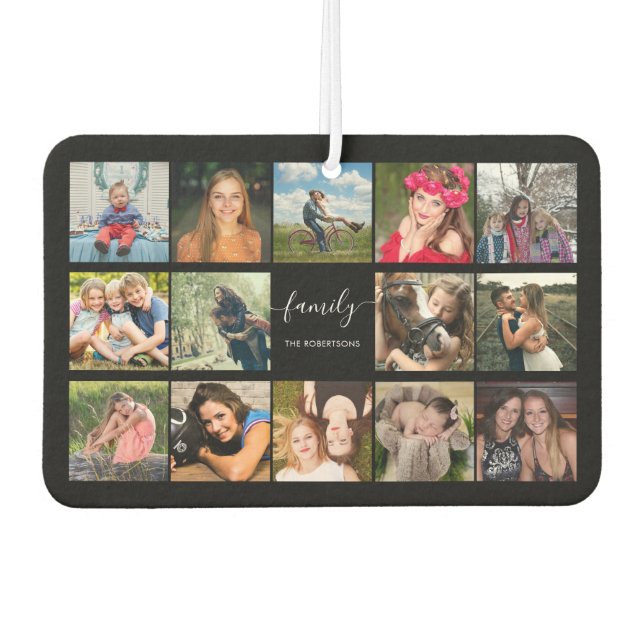 Désodorisant Pour Voiture Photo Collage noir personnalisé (Devant)