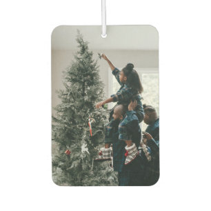 Désodorisant Pour Voiture Photo de Noël personnalisé recto-verso de famille