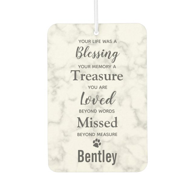 Désodorisant Pour Voiture Photo moderne Dog Pet Memorial Photo (Devant)