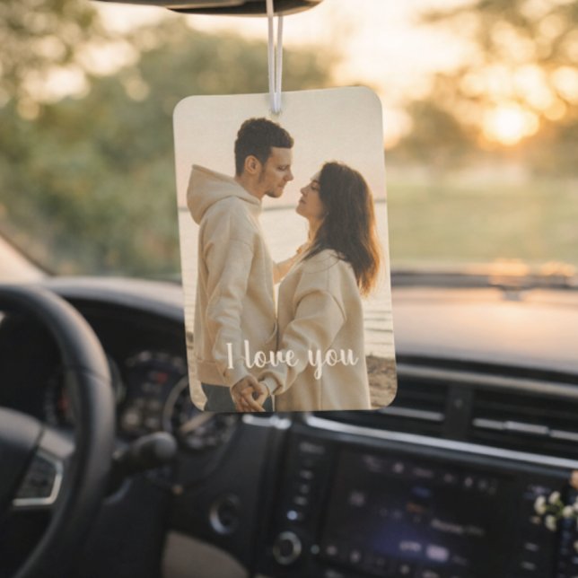 Désodorisant Pour Voiture Photo personnalisable 'Je t'aime' pour la Saint-Va (Créateur téléchargé)