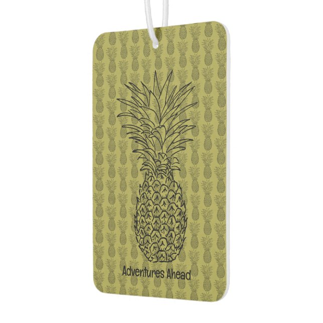 Désodorisant Pour Voiture Pineapple on Green Background Pattern (Gauche)