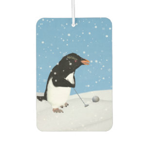 Désodorisant Pour Voiture Pingouin humoristique Jouer au golf