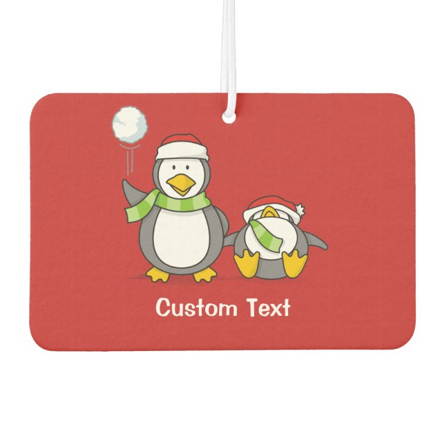 Désodorisant Pour Voiture Pingouins de Noël (Devant)