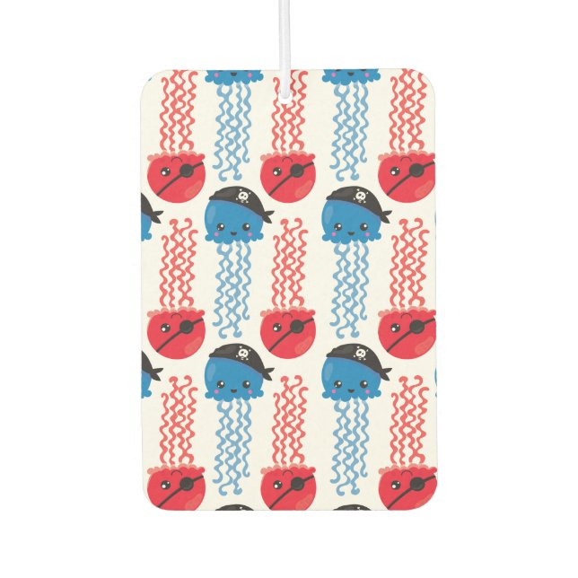 Désodorisant Pour Voiture Pirate Jellyfish, Motif de méduses, Sea Animaux (Devant)