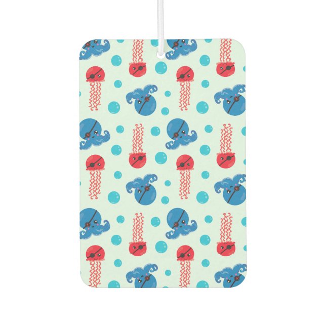 Désodorisant Pour Voiture Pirate Octopus, Pirate Jellyfish, Sea Animaux (Devant)