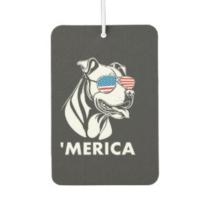 Désodorisant Pour Voiture Pitbull souriant Lunettes de soleil 4 juillet Meri