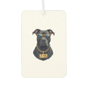Désodorisant Pour Voiture Pitbull Vintage Cool en Lunettes de Soleil avec Ch