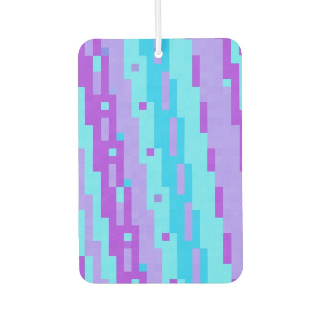 Désodorisant Pour Voiture pixels bleus et violets (Devant)