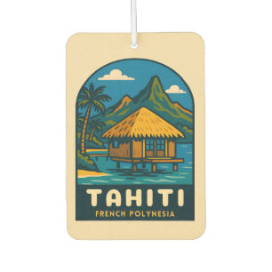 Désodorisant Pour Voiture Plage du Vintage voyage rétro Tahiti Polynésie fra