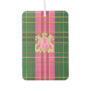Désodorisant Pour Voiture Plaid rose et vert