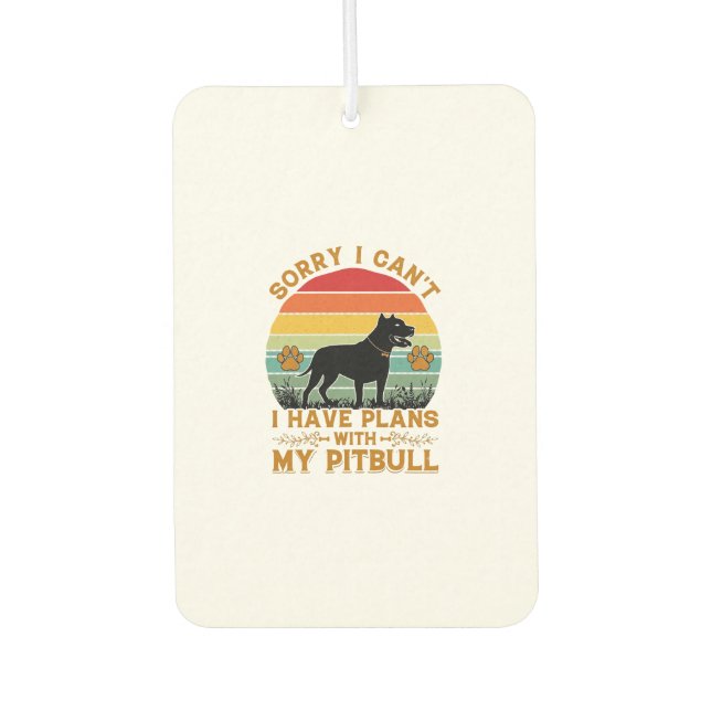 Désodorisant Pour Voiture Plans de boisson Chien Pitbull Rétro Coucher de so (Devant)