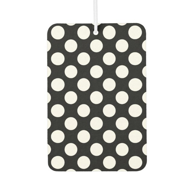 Désodorisant Pour Voiture Pois noirs et blancs, Motif Polka (Devant)