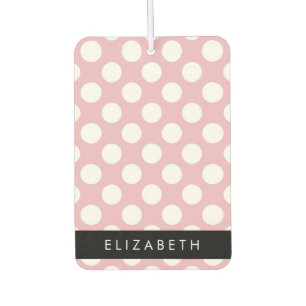 Désodorisant Pour Voiture Pois roses, Motif Pointe Polka, Votre Nom