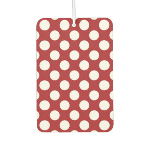 Désodorisant Pour Voiture Pois rouges, Motif à points polka, points, pointil