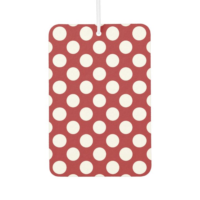 Désodorisant Pour Voiture Pois rouges, Motif à points polka, points, pointil (Devant)