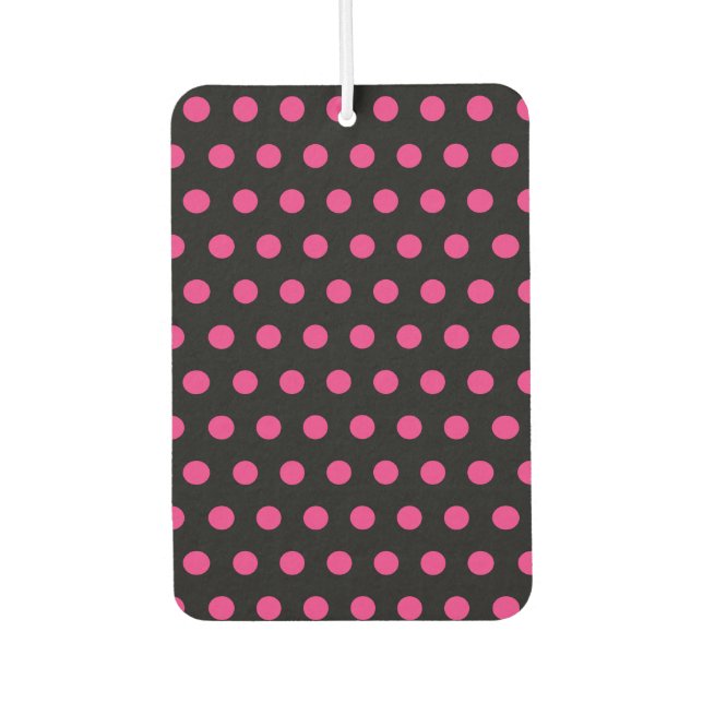 Désodorisant Pour Voiture Polka Dot Car Air Freshener (Noir et rose néon) (Devant)