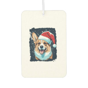 Désodorisant Pour Voiture Pop Art Chien Corgi de Noël