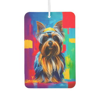 Désodorisant Pour Voiture Pop Art Yorkie Chien Funky Air Freshener