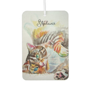 Désodorisant Pour Voiture Porte-monnaie pour femmes en aquarelle et art féli