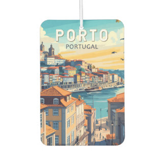 Désodorisant Pour Voiture Porto Portugal Travel Art Vintage