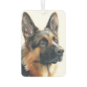 Désodorisant Pour Voiture Portrait de berger allemand à l'aquarelle
