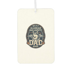 Désodorisant Pour Voiture Portrait de chien père Malamute d'Alaska Badge Mon