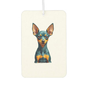 Désodorisant Pour Voiture Portrait de Pinscher Miniature Vintage Coloré Grav
