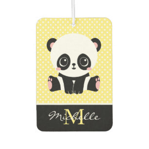 Désodorisant Pour Voiture Pot Polka personnalisé Monogram Cute Panda