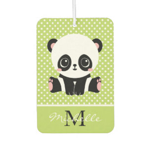 Désodorisant Pour Voiture Pot Polka personnalisé Monogram Cute Panda