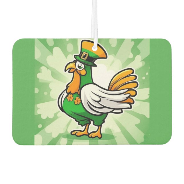 Désodorisant Pour Voiture Poulet casquette vert (Devant)