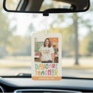 Désodorisant Pour Voiture Professeur de garderie Photo texte coloré