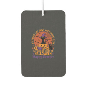Désodorisant Pour Voiture Professeur Halloween Chat Noir Citrouille Chance