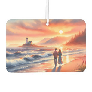 Désodorisant Pour Voiture Promenade au phare du coucher de soleil côtier rom