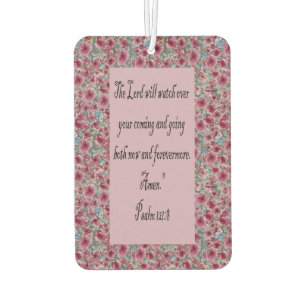 Désodorisant Pour Voiture "Psaume 121:8 Floral Air Freshener - Christian Car