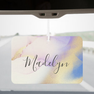 Désodorisant Pour Voiture Purple Aquarelle Or Luxe Personnalisé