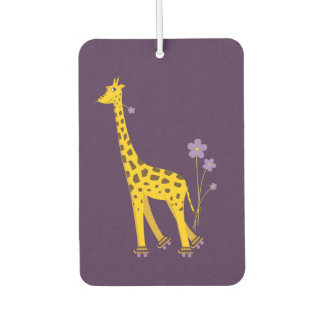 Désodorisant Pour Voiture Purple Funny Roller Ski Giraffe