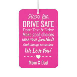 Désodorisant Pour Voiture Rappel de sécurité personnalisé pour lecteur rose 