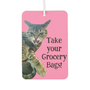 Désodorisant Pour Voiture Rappel du sac de l'épicerie de chat moyen
