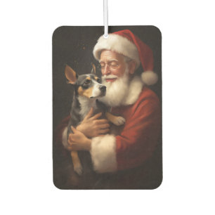 Désodorisant Pour Voiture Rat Terrier Avec Noël Festif Du Père Noël