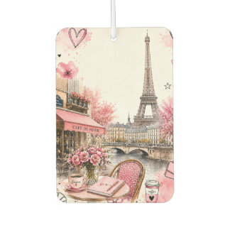 Désodorisant Pour Voiture Recharge d'air Paris Aquarelle Rose