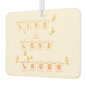 Désodorisant Pour Voiture Rehausseur d'air frais Live Love Laugh Mignon Note