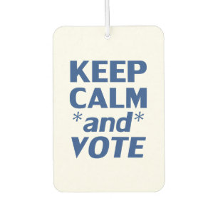 Désodorisant Pour Voiture Restez calme et votez typographie moderne bleu bla