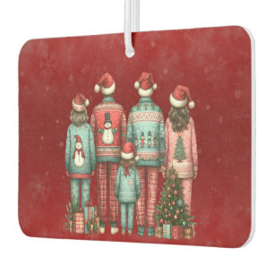 Désodorisant Pour Voiture Retour face à la famille de cinq dans Noël PJ's