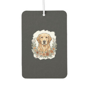 Désodorisant Pour Voiture Retriever Golden Floral Sublimation