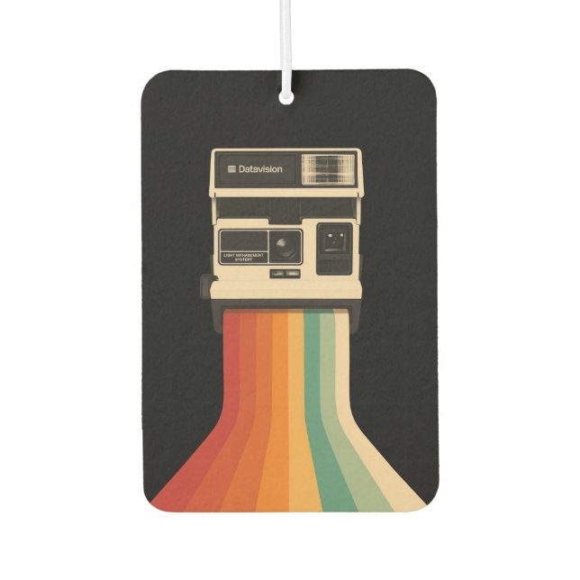 Désodorisant Pour Voiture Retro Camera with Rainbow Print (Devant)
