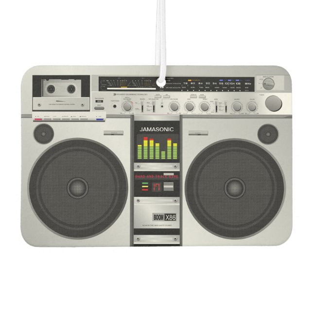 Désodorisant Pour Voiture Retro Rewind : Graphique Boombox personnalisable d (Devant)