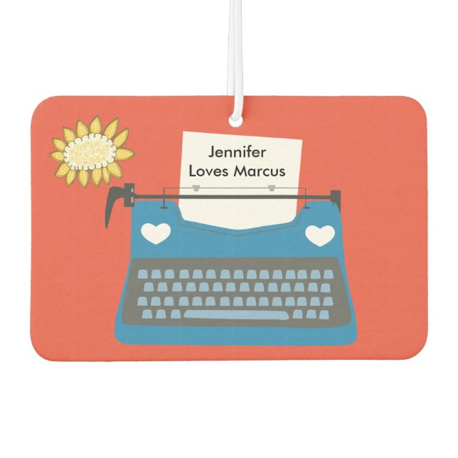 Désodorisant Pour Voiture Retro Vieux Temps Machine à écrire Custom Air Fres (Devant)